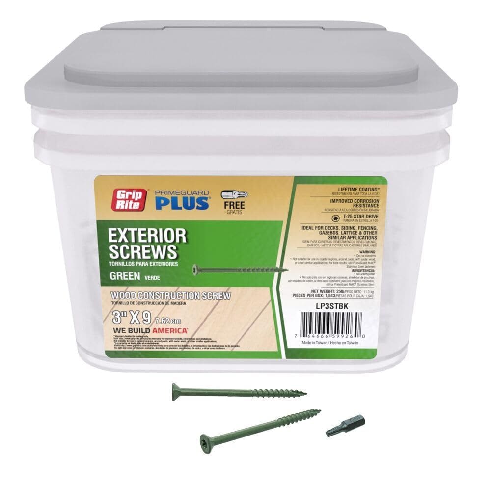 Parafusos de convés Grip-Rite PrimeGuard Plus No. 9 x 7,62 cm 11,34 kg