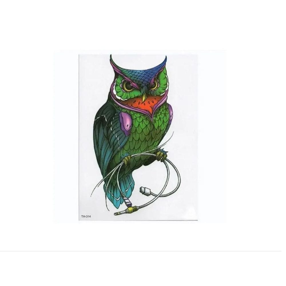 Tatuagem Temporária Coruja Sonho Apanhador Grande