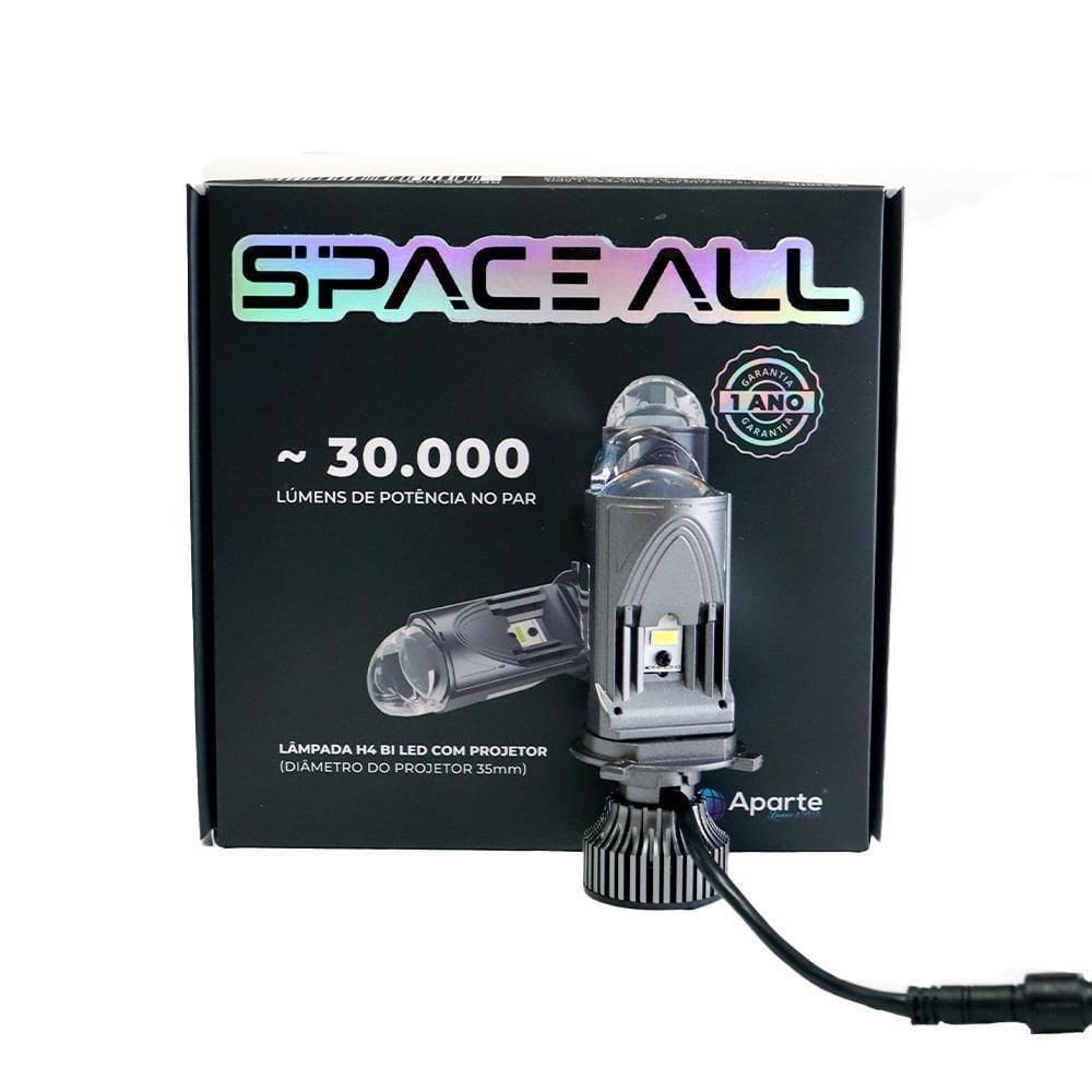 Led H4 Projetor Space All 30.000 Lúmens  Par  Potencia Real