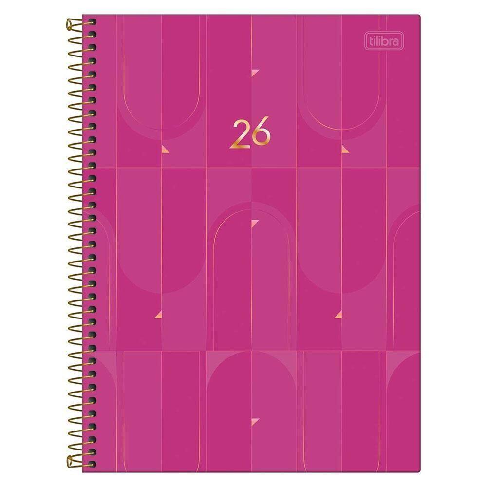 Agenda Diária 2026 Espiral M9 200Fls Spot Rosa Tilibra