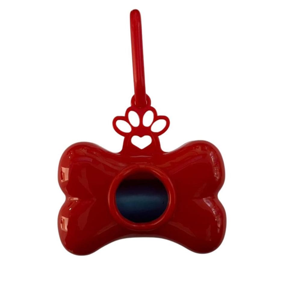 Porta Saquinho Com 1 Refis Cães Recolher Cocô Cor Vermelho