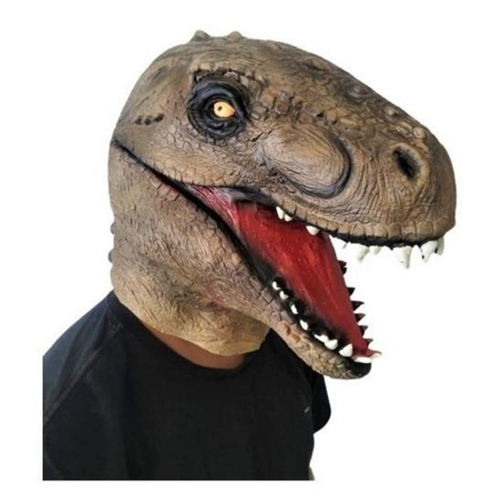 Máscara De Látex Cabeça Dinossauro Velociraptor Halloween