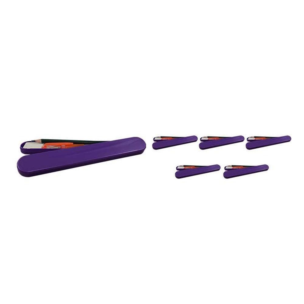 Kit 6 Mini Estojo Lilás Plástico