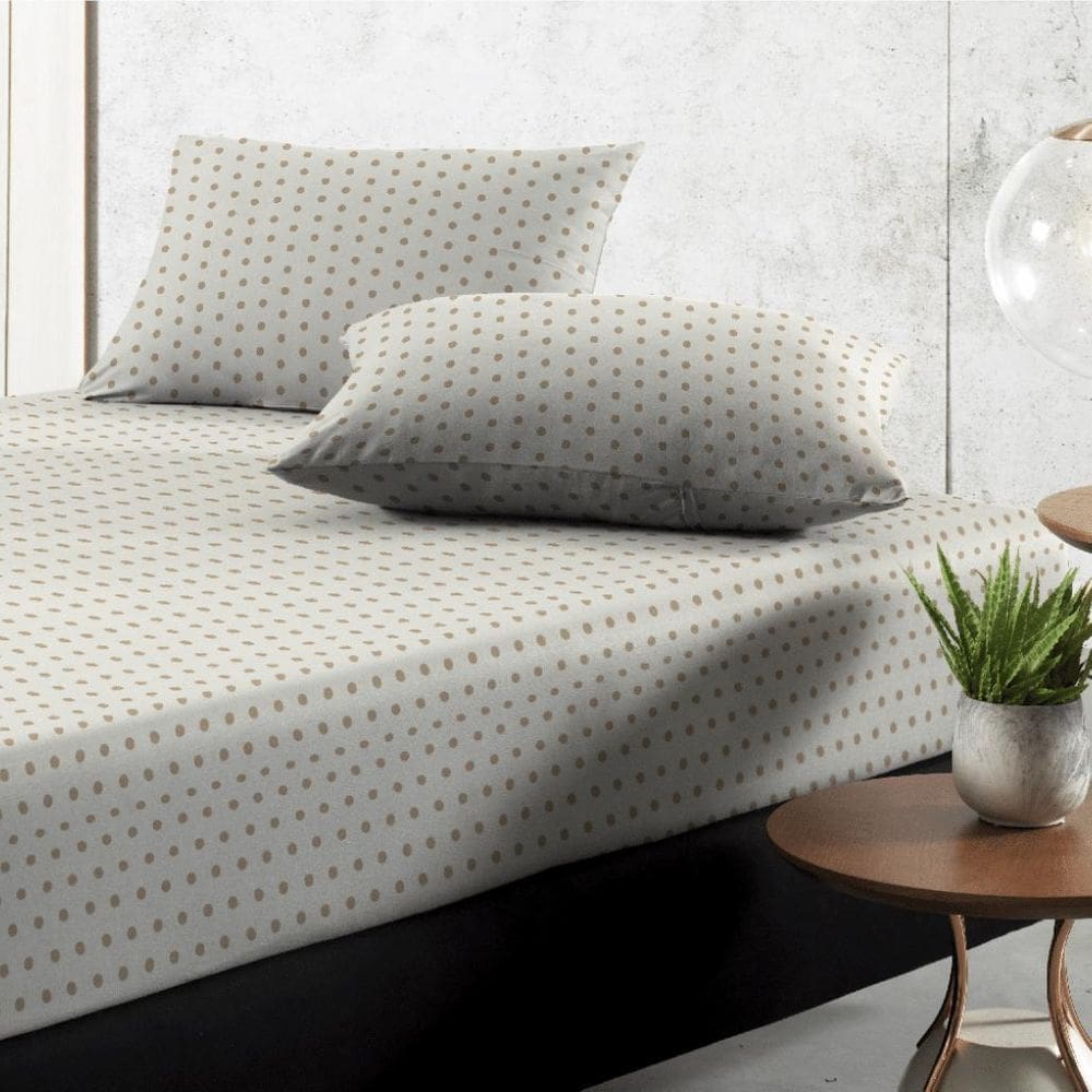 Jogo De Cama Solteiro Poá Nature 02 Peças Fio Egípcio