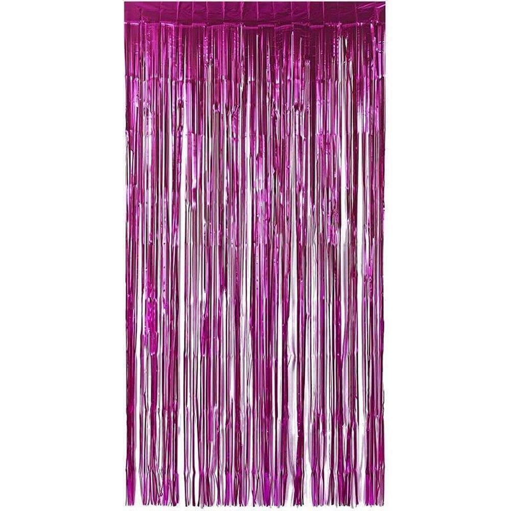 Artigo Para Decoração Cortina Metaliz Rosa 1X2M