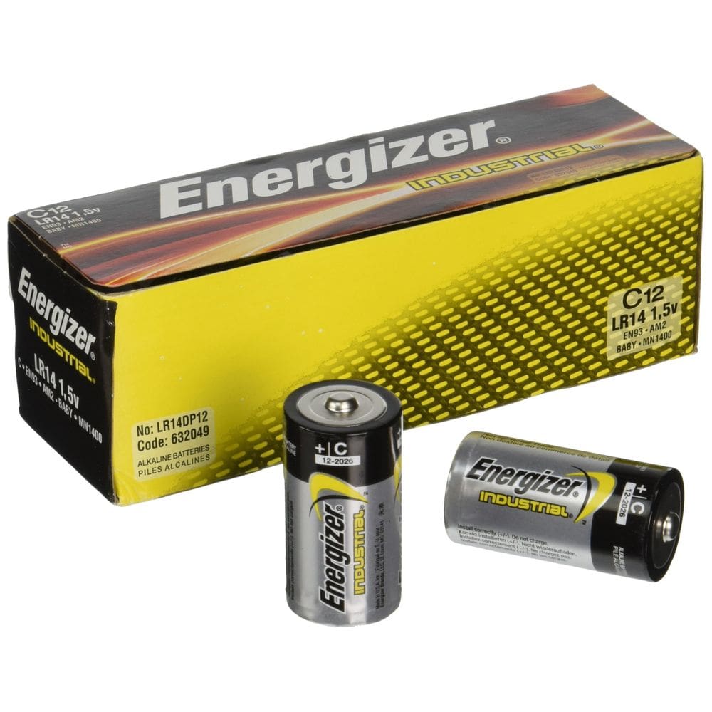 Baterias Energizer C Alcalinas Industriais de 1,5 V (pacote com 12)
