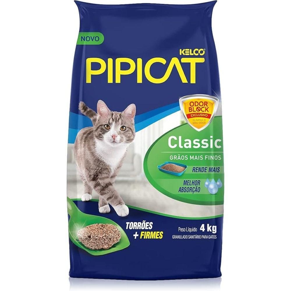 Areia Higiênica Para Gatos Granulada Pipicat 4KG - Kelco
