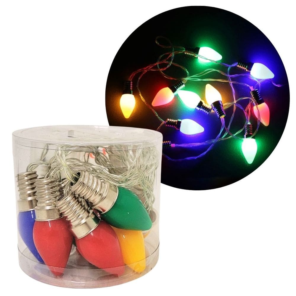 Cordão Iluminado Bulbo Gota Vintage Colorido 10 Lâmpadas Natal 2,3m