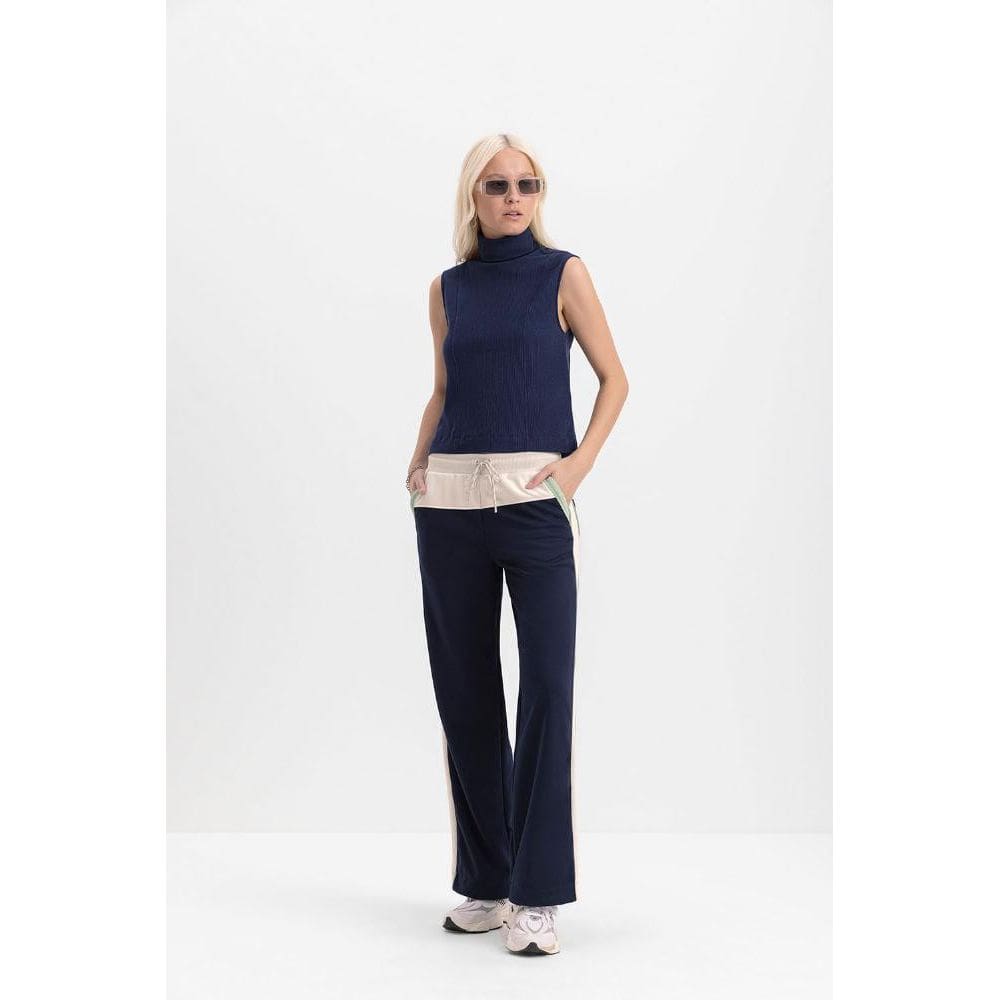 Calça Feminina Em Moletom Essendi Azul Escuro