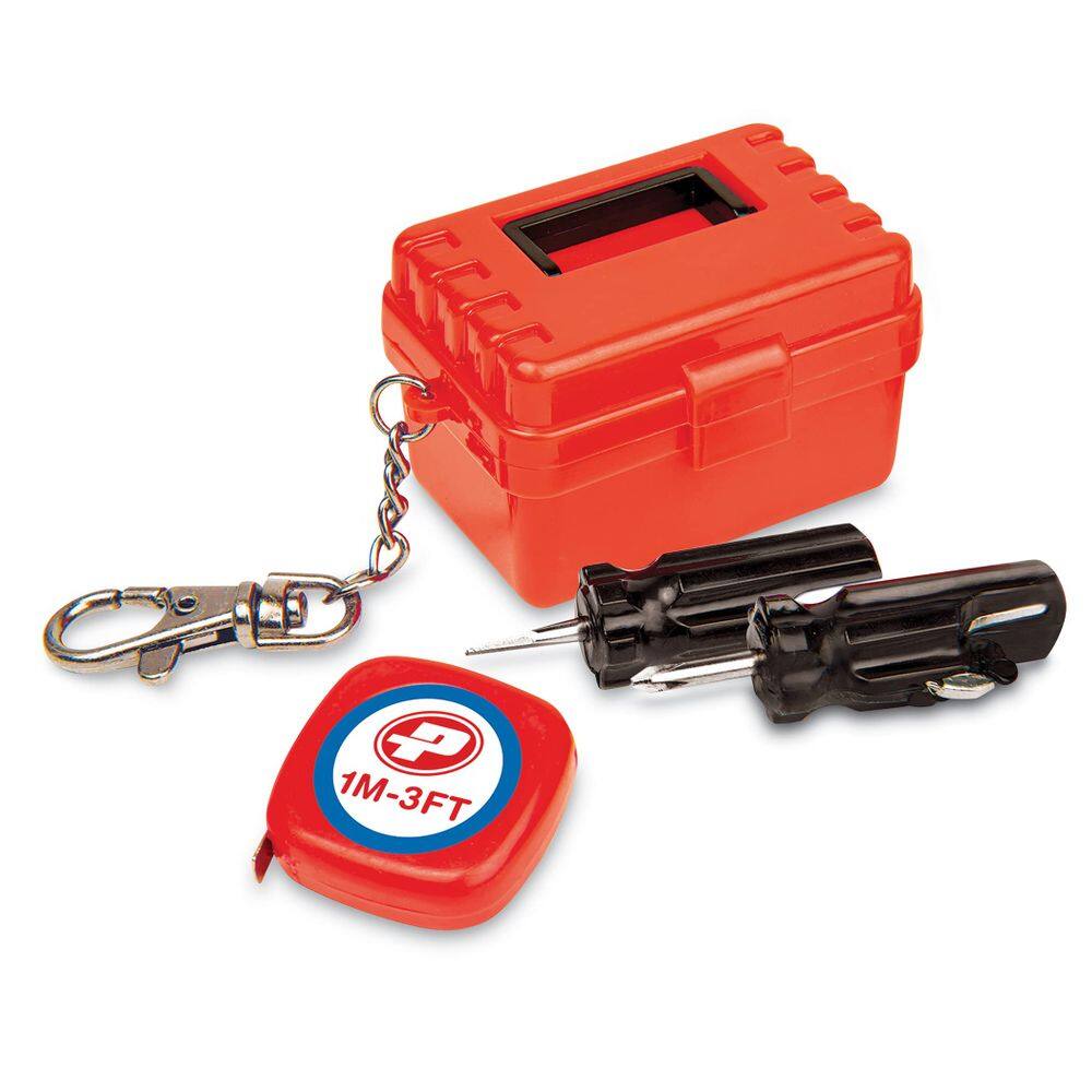 Caixa de ferramentas portátil Playmaker Kit de ferramentas minúsculas com fita de 1 m