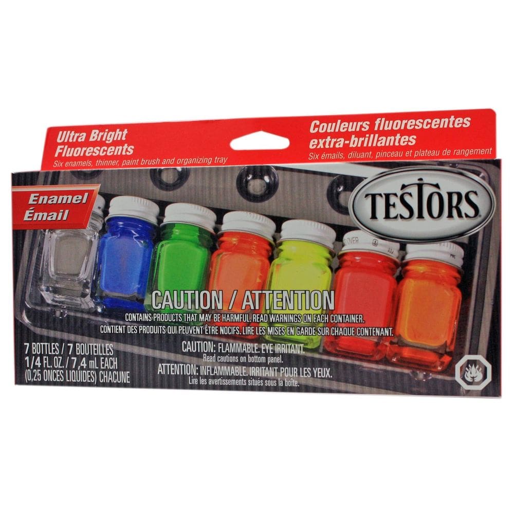 Conjunto de pintura esmaltada Testors 9132X Fluorescente 7x7,5ml