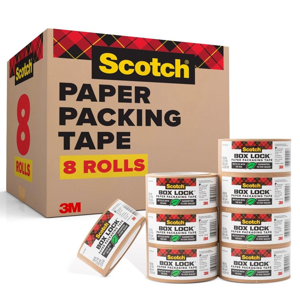 Fita de embalagem: Scotch Box Lock Paper Kraft Brown 1,88 cm x 25 m