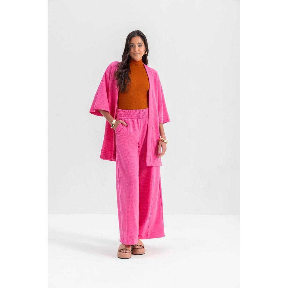 Kimono Feminino Em Malha Essendi Pink