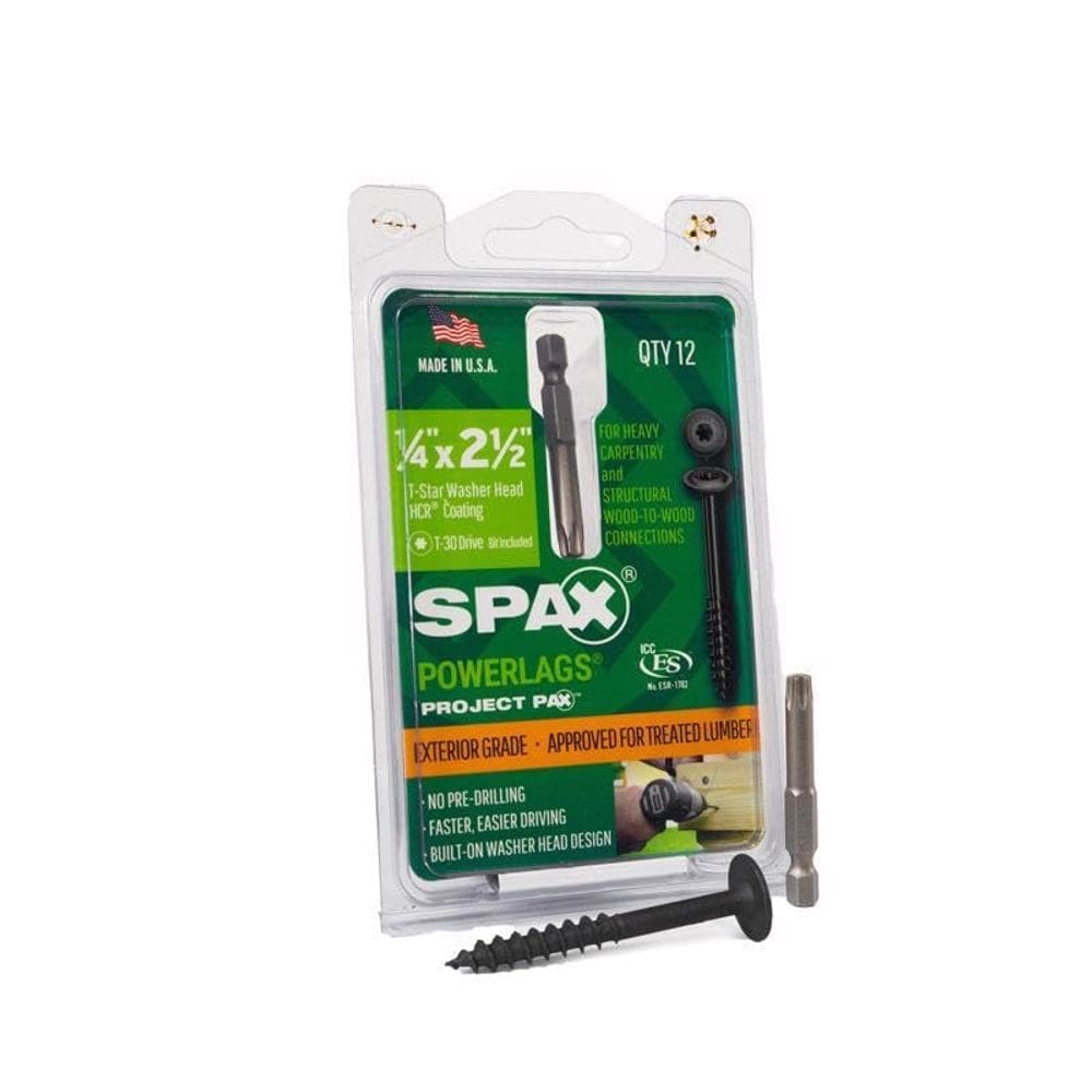 Parafuso estrutural SPAX PowerLag 6mmx6cm T-30 Preto 12pk