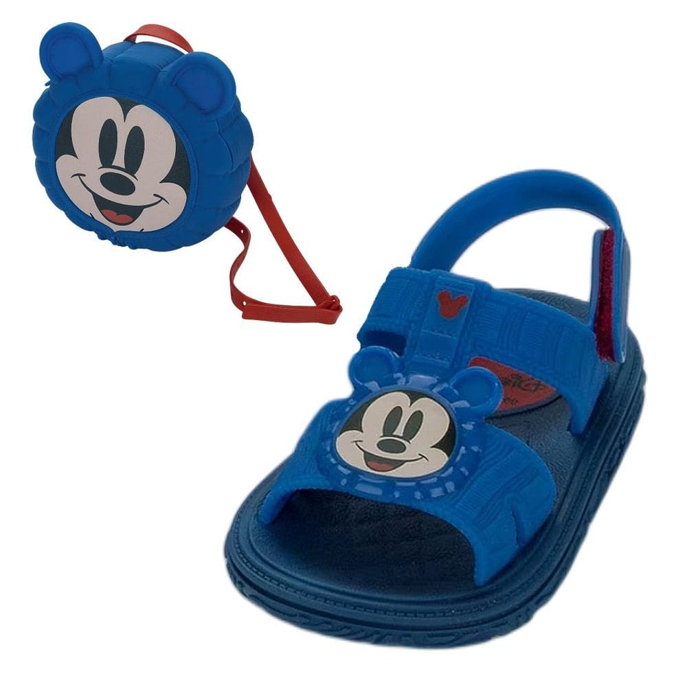 Sandalia Infantil Menino Leve Macia Bolsa Disney Mickey