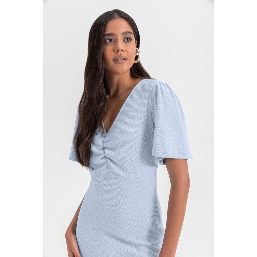 Vestido Feminino Em Malha Essendi Azul Claro