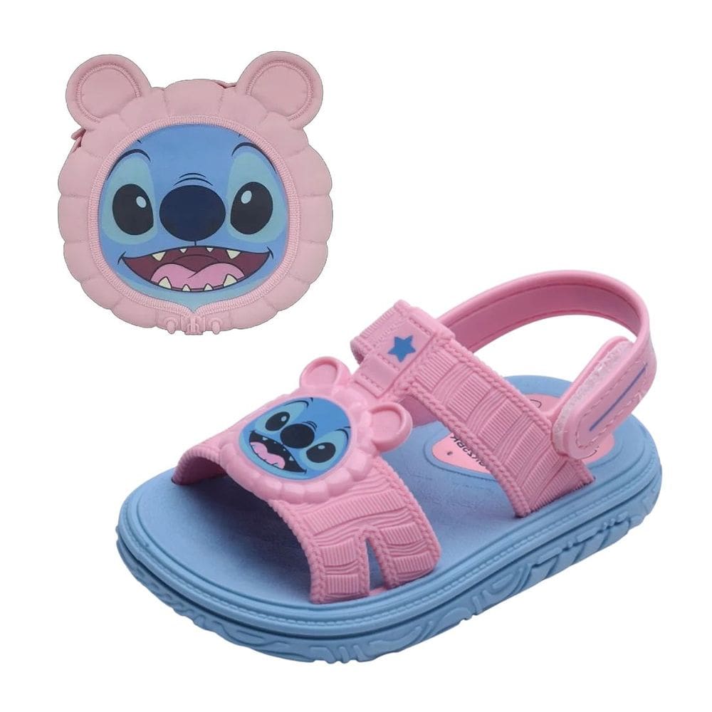 Sandalia Infantil Menina Confortavel Personagem Disney Stitch