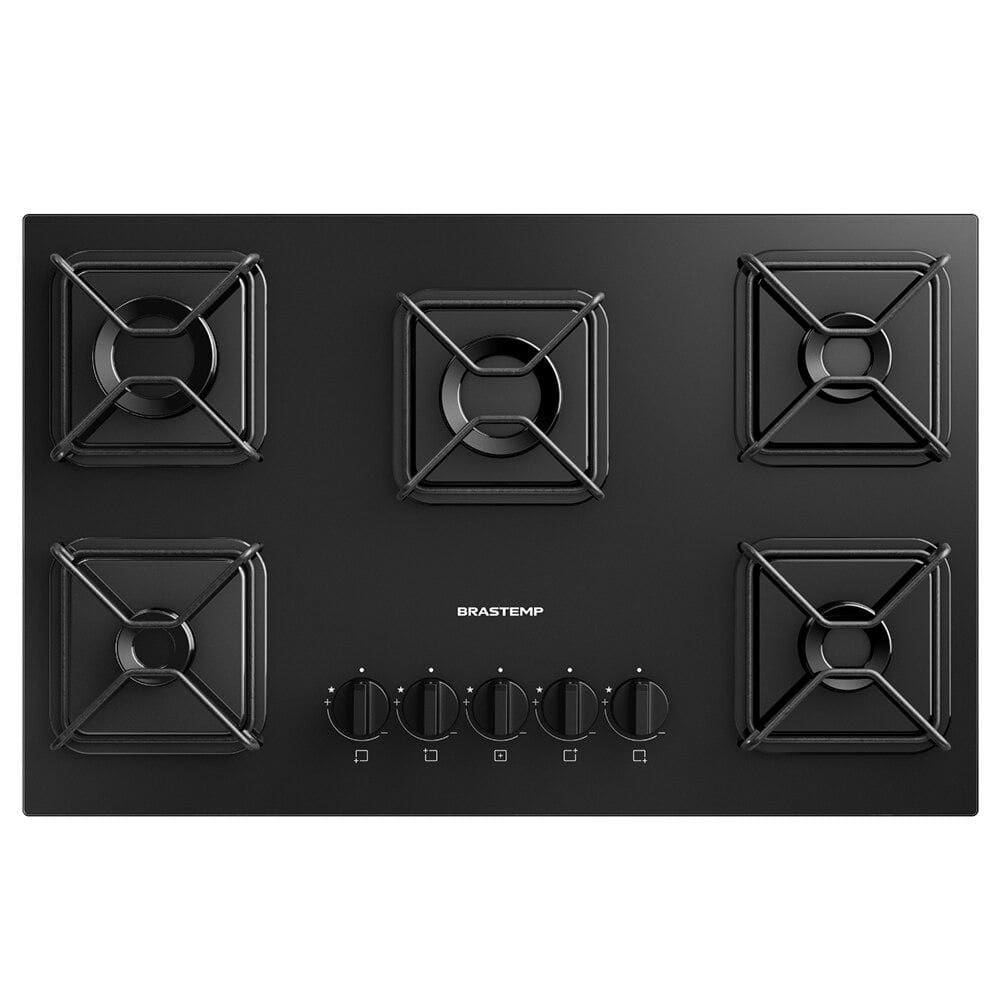 Cooktop 5 Bocas Brastemp BDD75BE Acendimento Super Automático - Preto