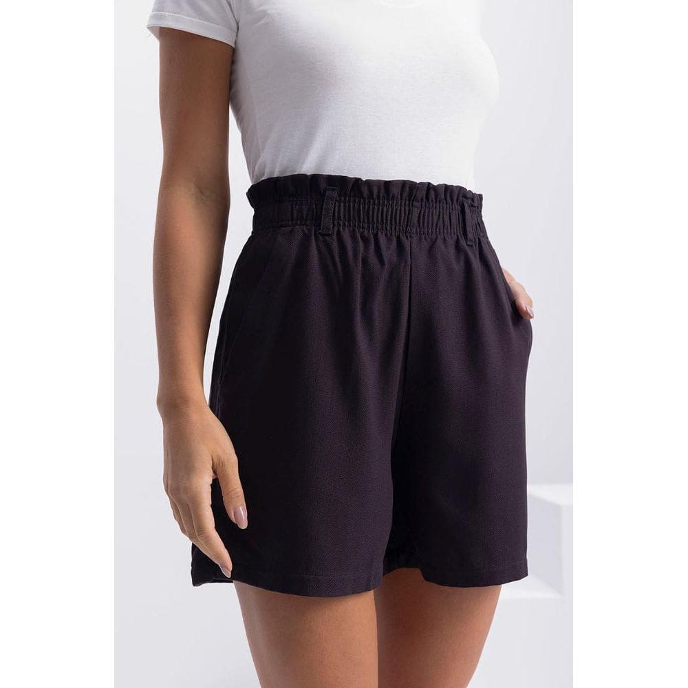 Shorts Feminino Em Viscose Essendi Preto
