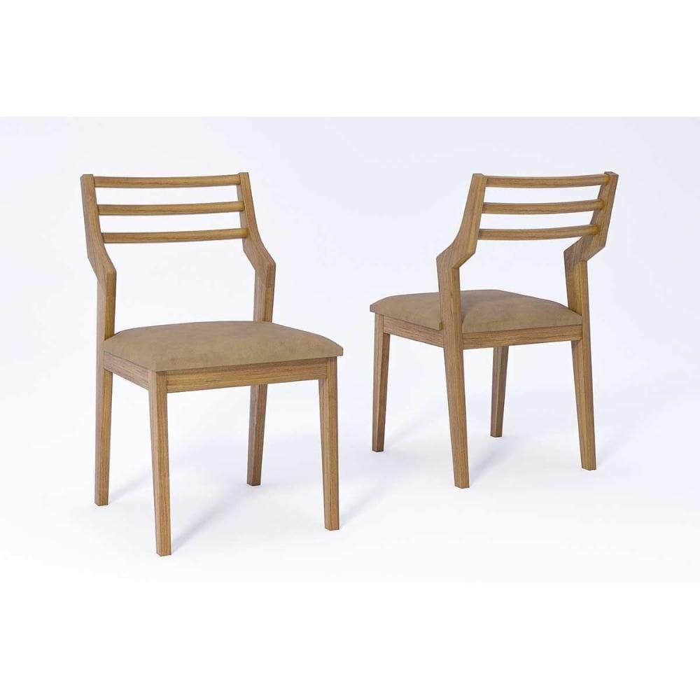 Cadeira Sala de Jantar Damasco Kit 2 Un Carvalho/Couríssimo Kaki - Cimol