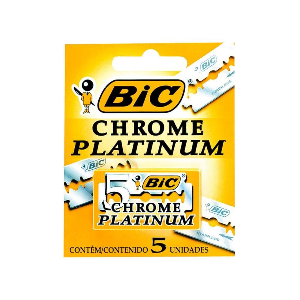 Lâmina de barbear descartável Chrome Platinum 5uni Bic