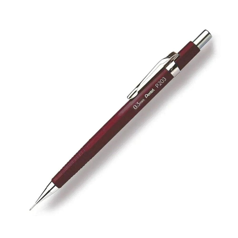 Lapiseira 0.3mm P203 Japonesas Ebitchá Vermelha - Pentel