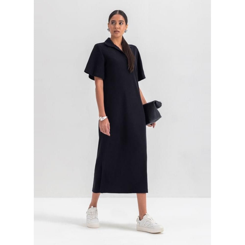 Vestido Polo Feminino Em Piquet Essendi Preto