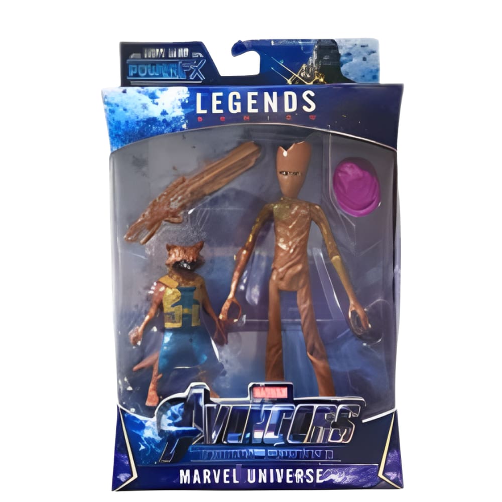 Boneco Groot e Rocket Raccoon 15cm Legends