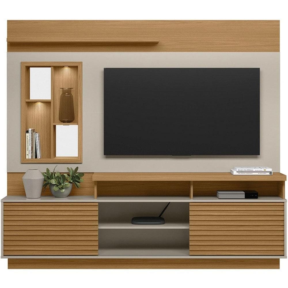 Rack com Painel para TV até 60 polegadas Linea Brasil Eldorado 2.0, Nature e Off White