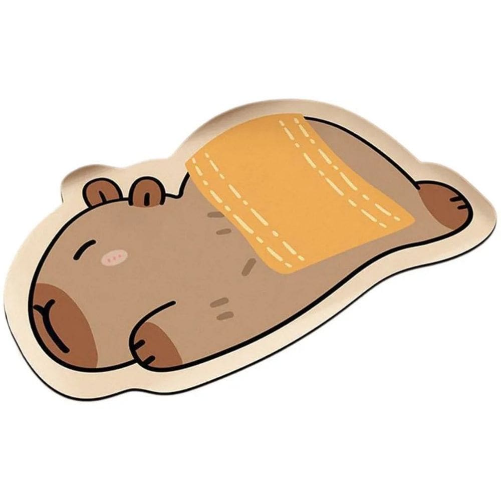 Tapete Antiderrapante Capivara 40x60 cm Com Tecido Absorvente