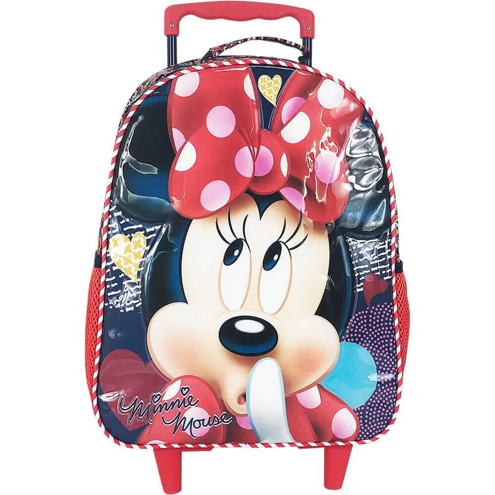 Mochila Minnie Mouse com Rodinhas Infantil Escolar para Meninas - Xeryus