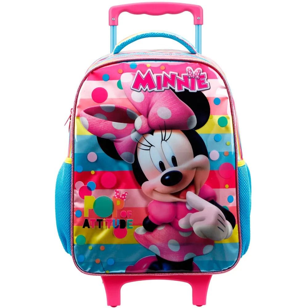 Mochila Minnie Mouse com Rodinhas Infantil Escolar para Meninas - Xeryus
