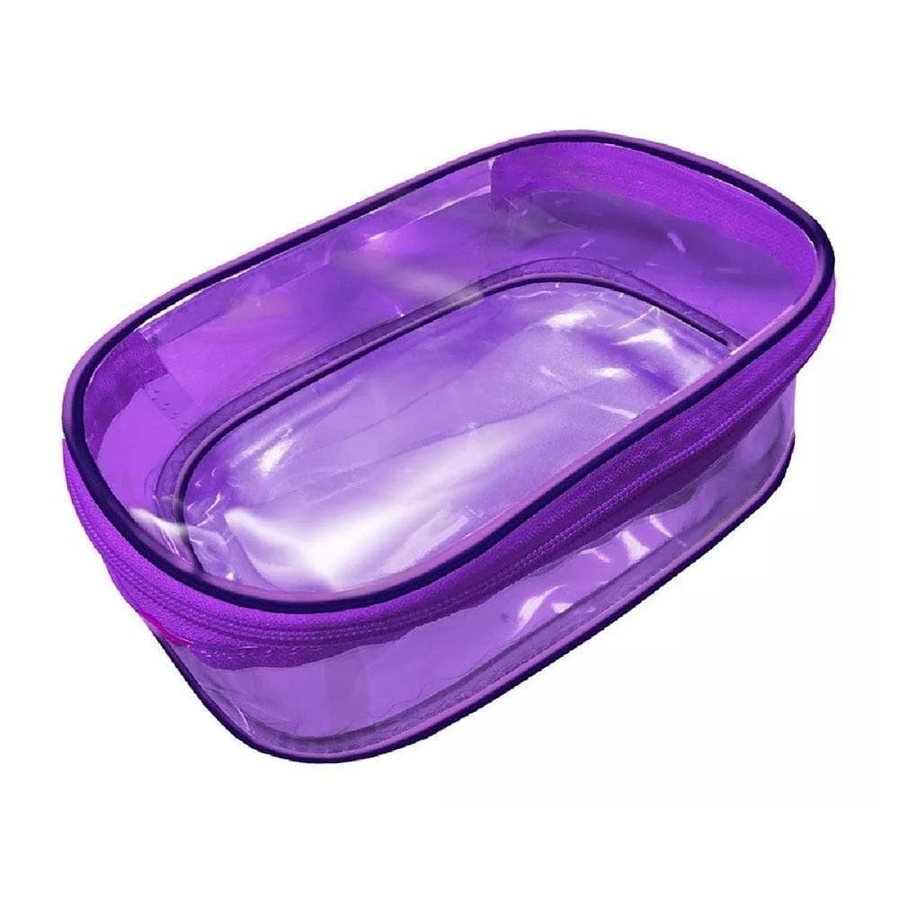 Estojo Bau Bubble Roxo Pvc Cristal 4044 Dac