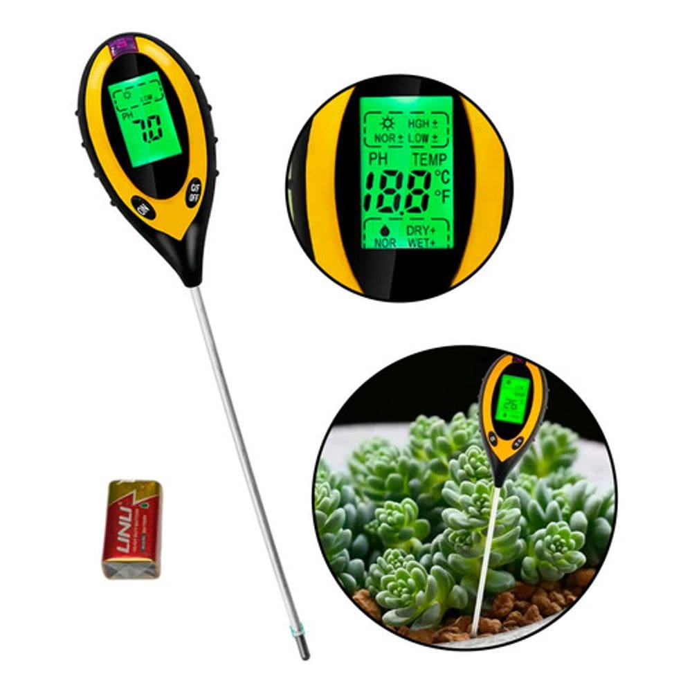 Medidor Digital De Solo 4 Em 1 Ph Umidade Temperatura E Luz