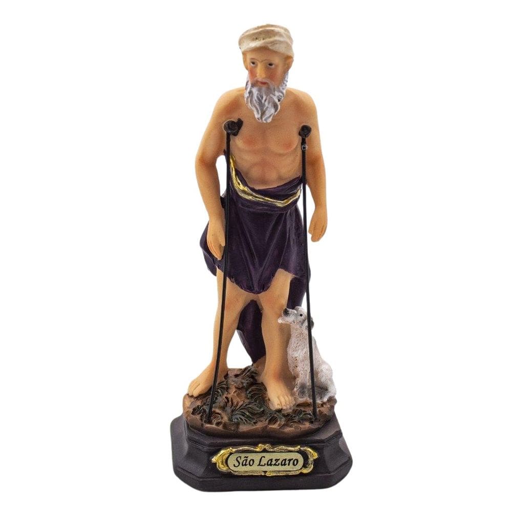 Imagem São Lázaro Importado Resina 12,5 Cm