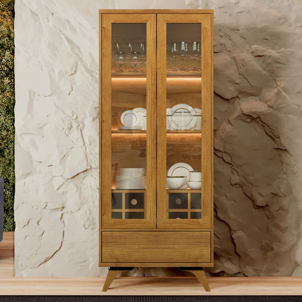 Cristaleira 2 Portas Com LED - Vitrum-Naturale - Mavau