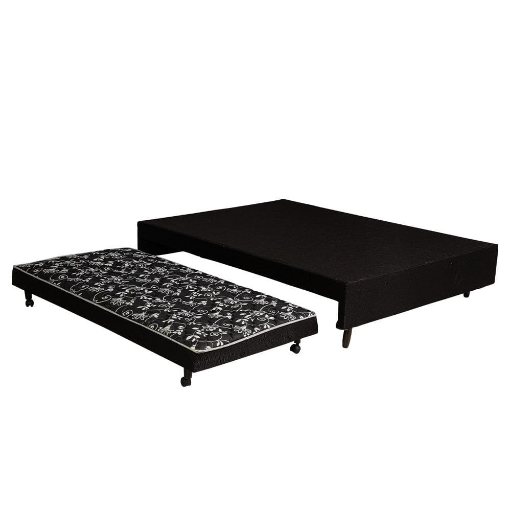 Cama Box Bicama Casal com Cama Auxiliar 138x188 Estrutura Madeira Eucalipto Reforcada para Hospedes