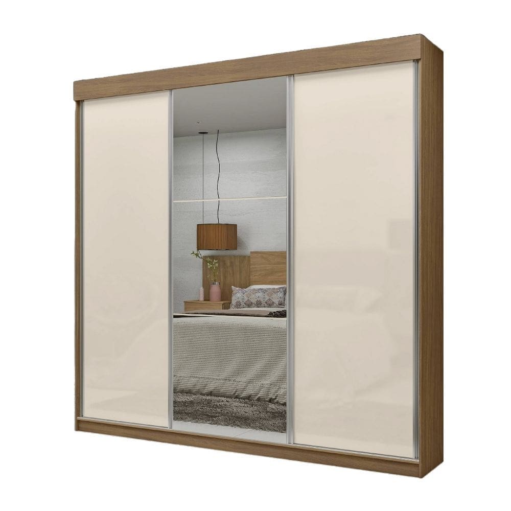 Guarda-Roupa Navegantes - 3 Portas 3 Gavetas com Espelho MDF - Moveis Marafon