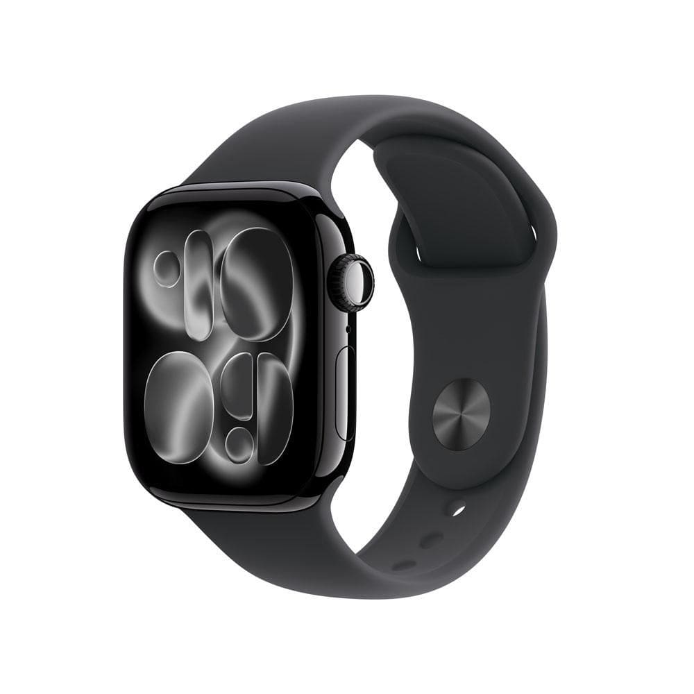 Apple Watch Series 11 GPS - Caixa preta brilhante de alumínio – 42 mm - Pulseira esportiva preta – M/G