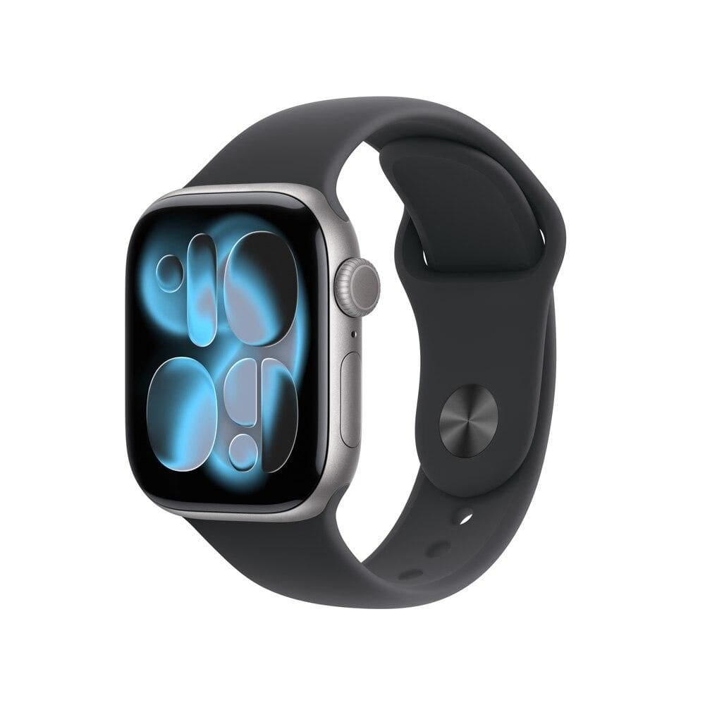 Apple Watch Series 11 GPS - Caixa cinza-espacial de alumínio – 42 mm - Pulseira esportiva preta – M/G