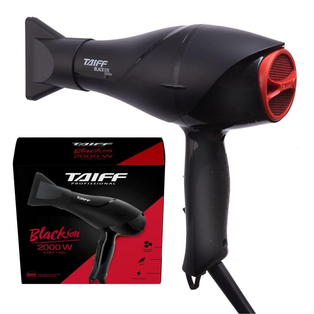 Secador De Cabelo Taiff Black Ion Profissional 2000W