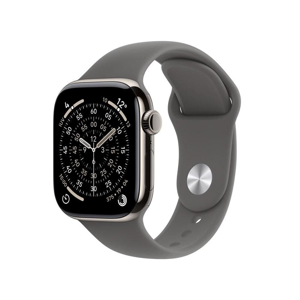 Apple Watch Series 11 GPS + Cellular - Caixa natural de titânio – 42 mm - Pulseira esportiva cinza-pedra – M/G