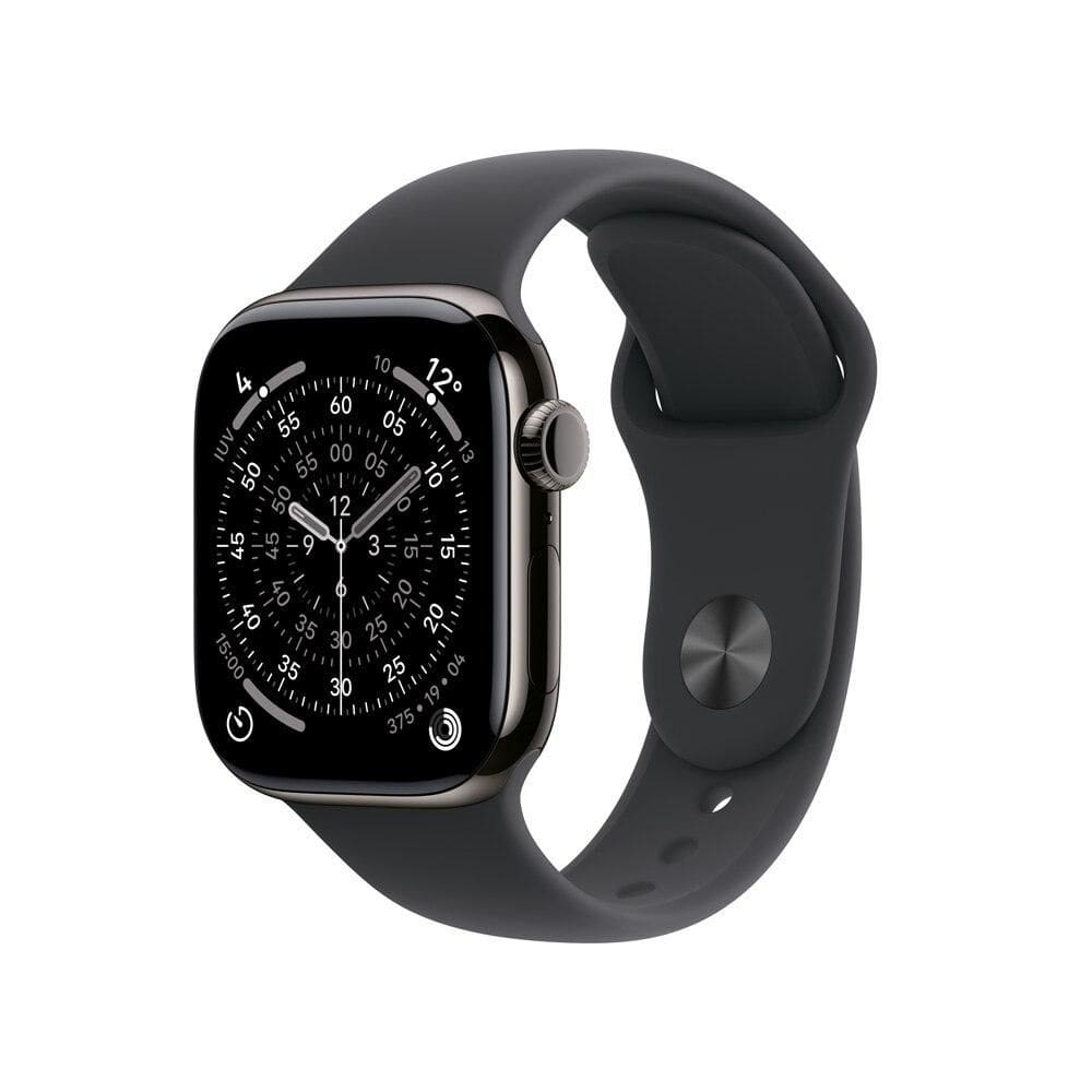 Apple Watch Series 11 GPS + Cellular - Caixa ardósia de titânio – 42 mm - Pulseira esportiva preta – P/M