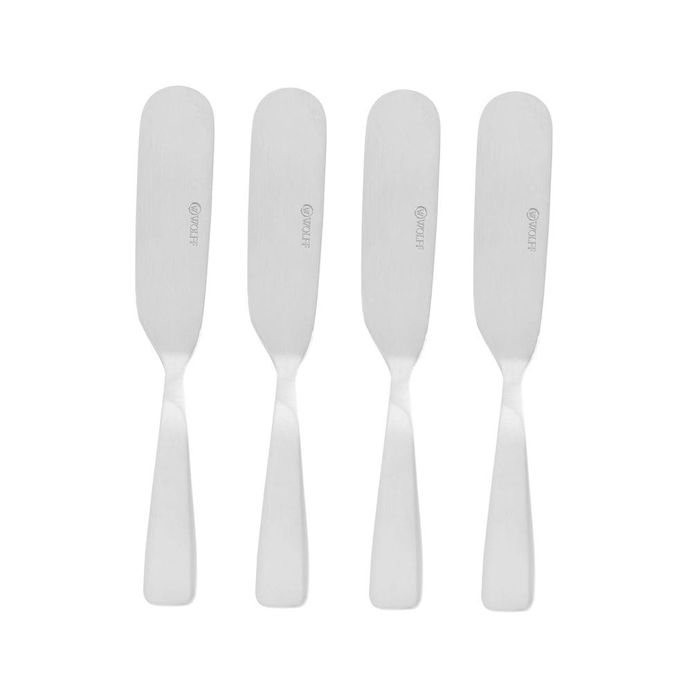 Cj 4 Espátulas P/Servir Manteiga/Patê Aço Inox Prata Wolff