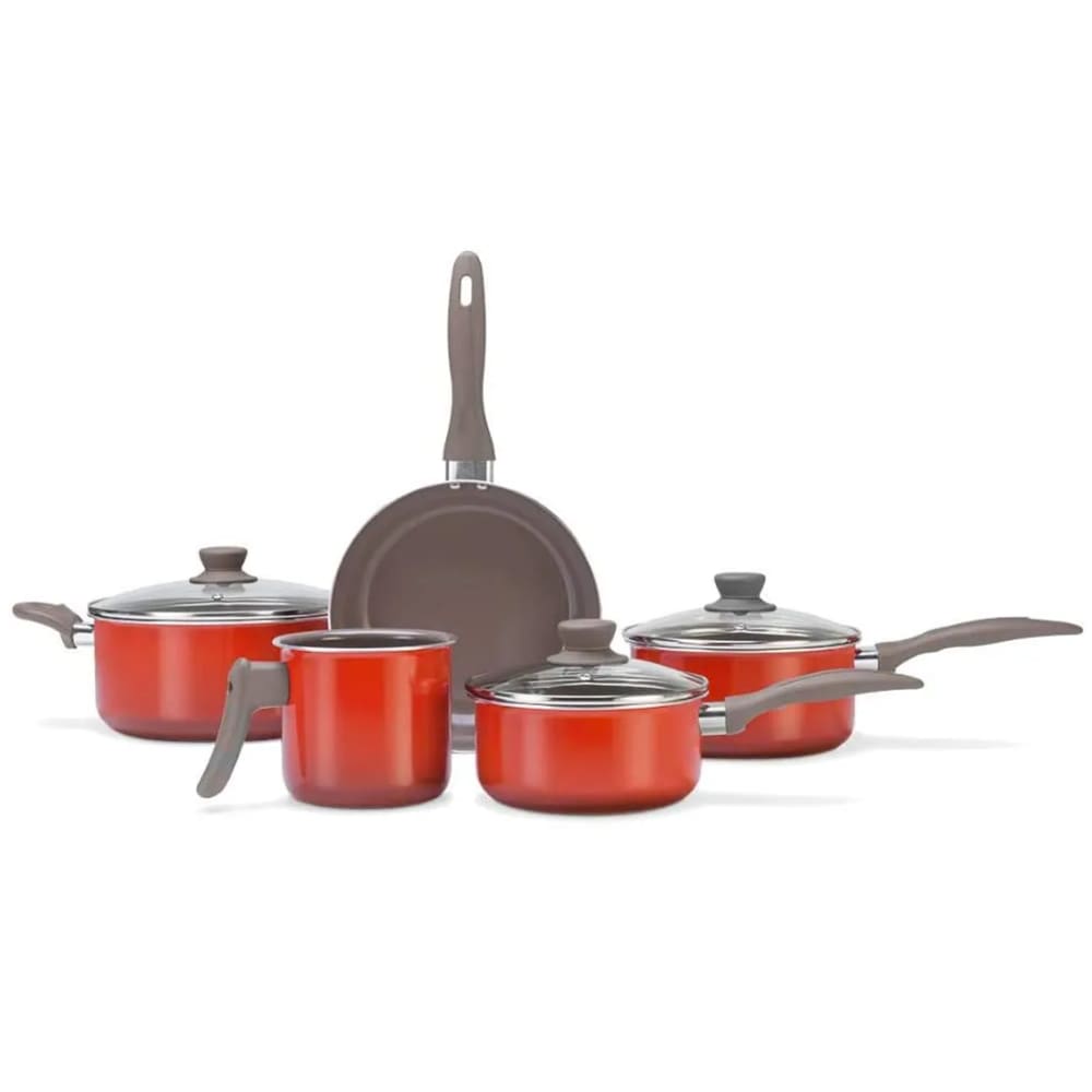 Cj de Panelas Antiaderente Cerâmic Life Easy Laranja 5 Peças Brinox