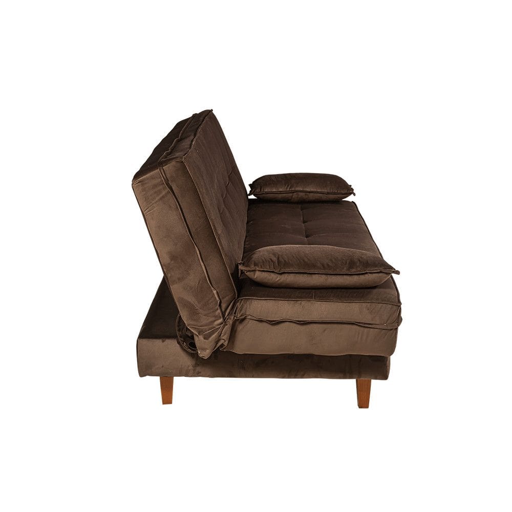 Sofa-Cama Casal 3 Lugares Retratil em Veludo Macio Espuma D26 Certificada INMETRO para Sala de Estar Pequena 195cm