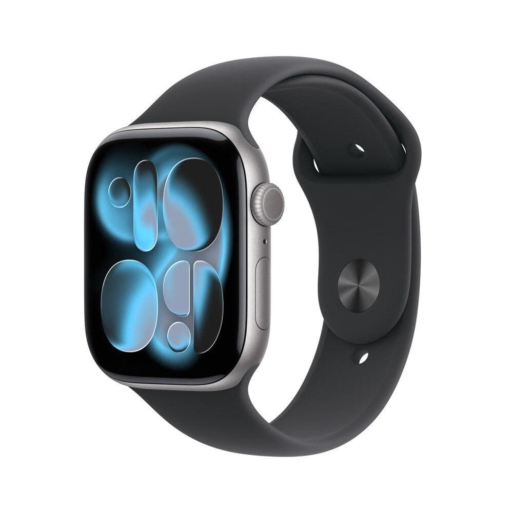 Apple Watch Series 11 GPS + Cellular - Caixa cinza-espacial de alumínio – 46 mm - Pulseira esportiva preta – P/M