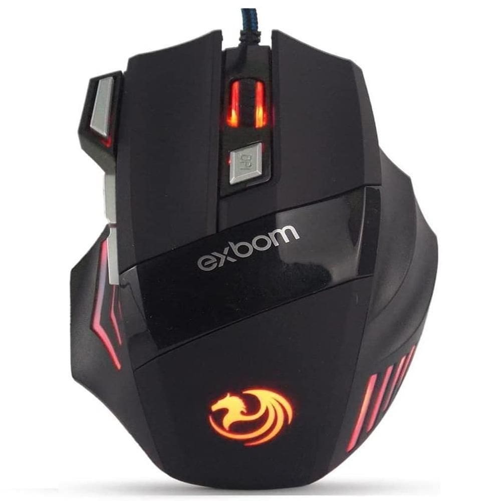 Mouse Gamer Optico Usb 3200Dpi Com 7 Botões e Led Color MS-G620