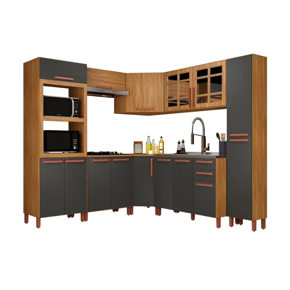 Cozinha Monza - 8 Pecas 15 Portas 2 Gavetas - Casamia