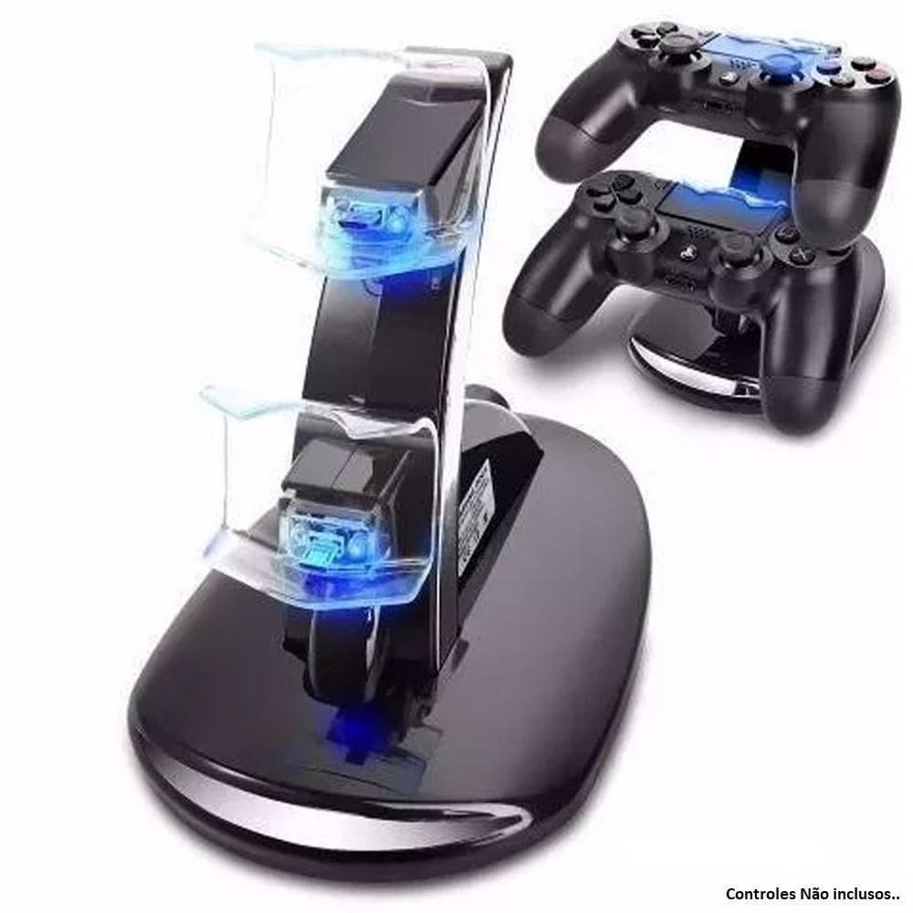 Carregador Controle P-S 4 Suporte Dock Vertical Preto